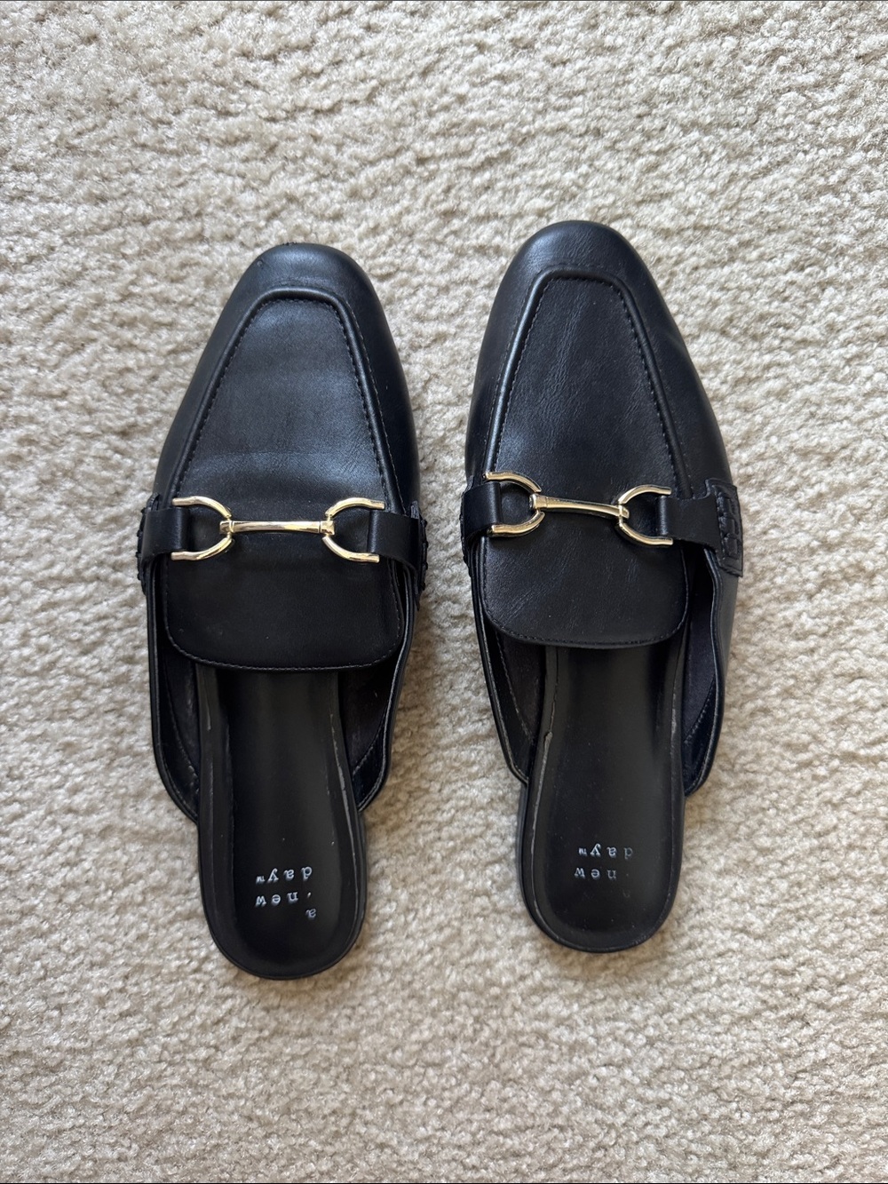 Black Leather Slip-On Horsebit Loafers